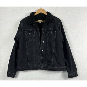 Idyllwind by Miranda Lambert Sherpa Lined Black Denim Jacket Women's XL Western